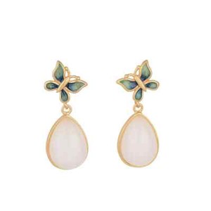 Authentic Golden Chrysalis Drop Earrings Of Pure Serenity