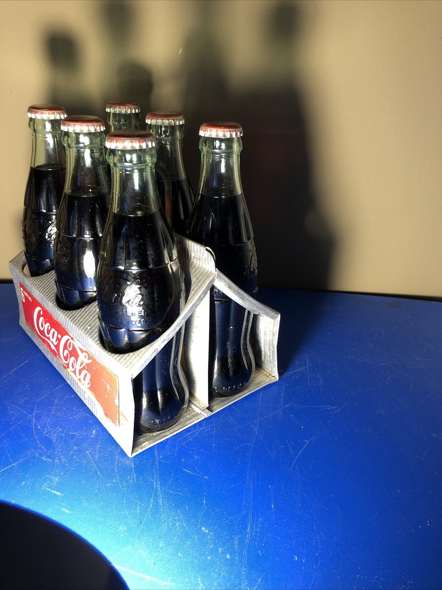 Vintage 1950's Coca Cola Metal Aluminum 6-Pack Bottle Carrier