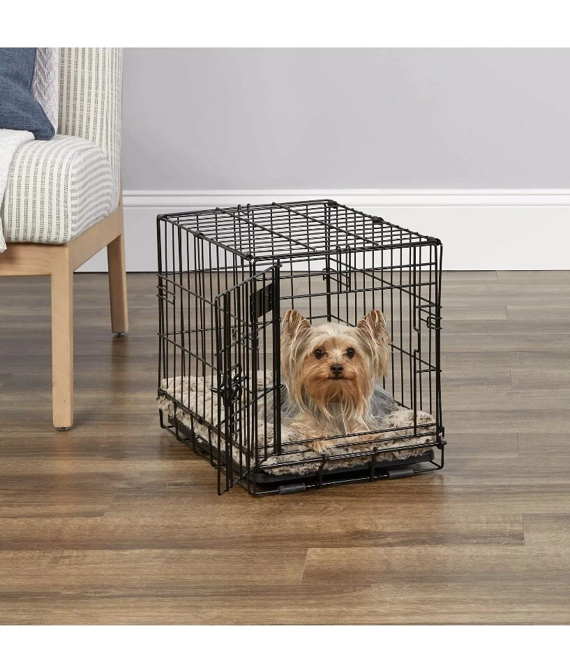 Midwest 1518 iCrate Folding Dog Crate (Black) - For Toy Sized Dogs, Open Box