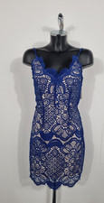Coast Deco Lace Strappy Mini Dress Blue Size 8 Brand New With Tags