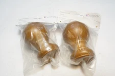 New Lot of 2 Kirsch Wood Trends 2" Ball Finial Estate Oak 5508EG 820 for 2" Pole