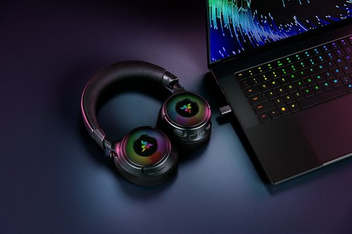 Razer Kraken V4 Headset Wireless Head-band Gaming USB Type-A Bluetooth Black ... - Picture 4 of 7