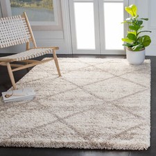 Safavieh Power Loomed Hudson Shag Ivory / Beige Area Rugs - SGH281H