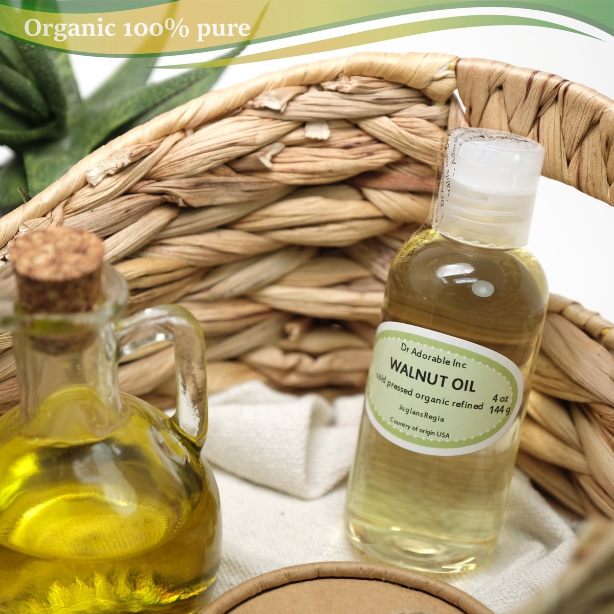 Huile De Noix Pure Bio 100% – 8 Oz (environ 236 Ml), Pressée à Froid, Neuve