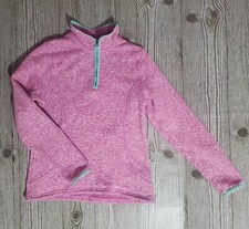 Land  s End Girls Pullover XL Pink Fleece Quarter Zip Cozy Lightweight