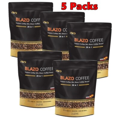 5x BLAZO COFFEE 29 in 1 INSTANT MIX THAI COFFEE HERBALS HEALTH CARE