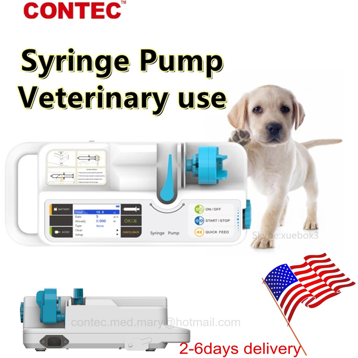 Veterinary Syringe Pump Real-time alarm Electric Medical Syringe