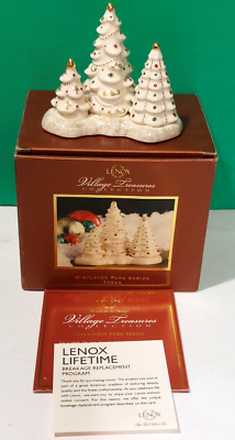 LENOX MISTLETOE PARK set of TREES -- Village Treasures series