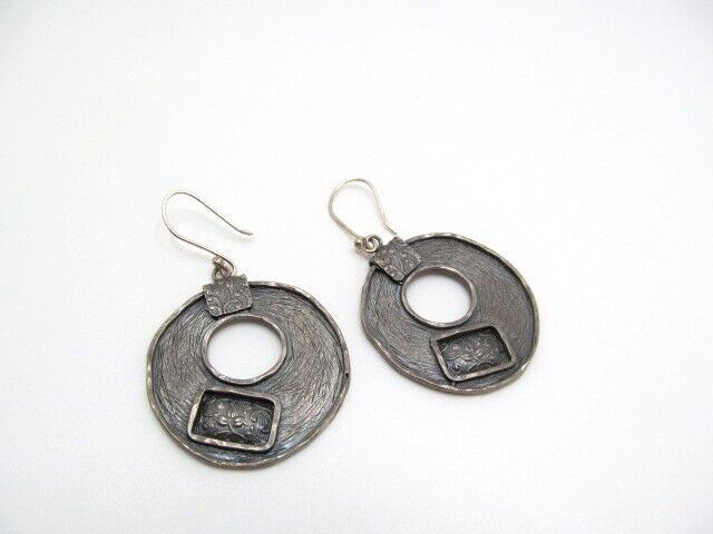 925 Sterling Silver Solid Hammered Line Etched Vi… - image 2