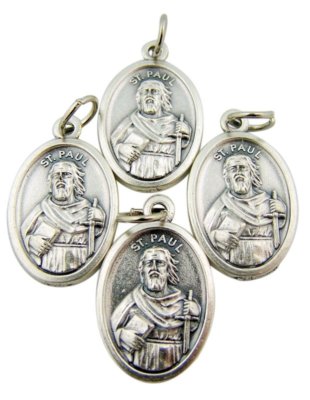Lot of 4 Patron Saint St Paul the Apostle 1 Inch Silver Tone Medal ...