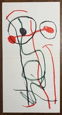 Joan Miro Original 1966 Lithograph "Red, Green, Black" Limited Edition