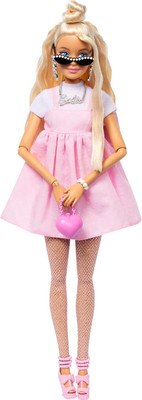 Barbie Deluxe Style Doll #3 in Barbiecore Outfit Blond Hair in Top Knot New Toy