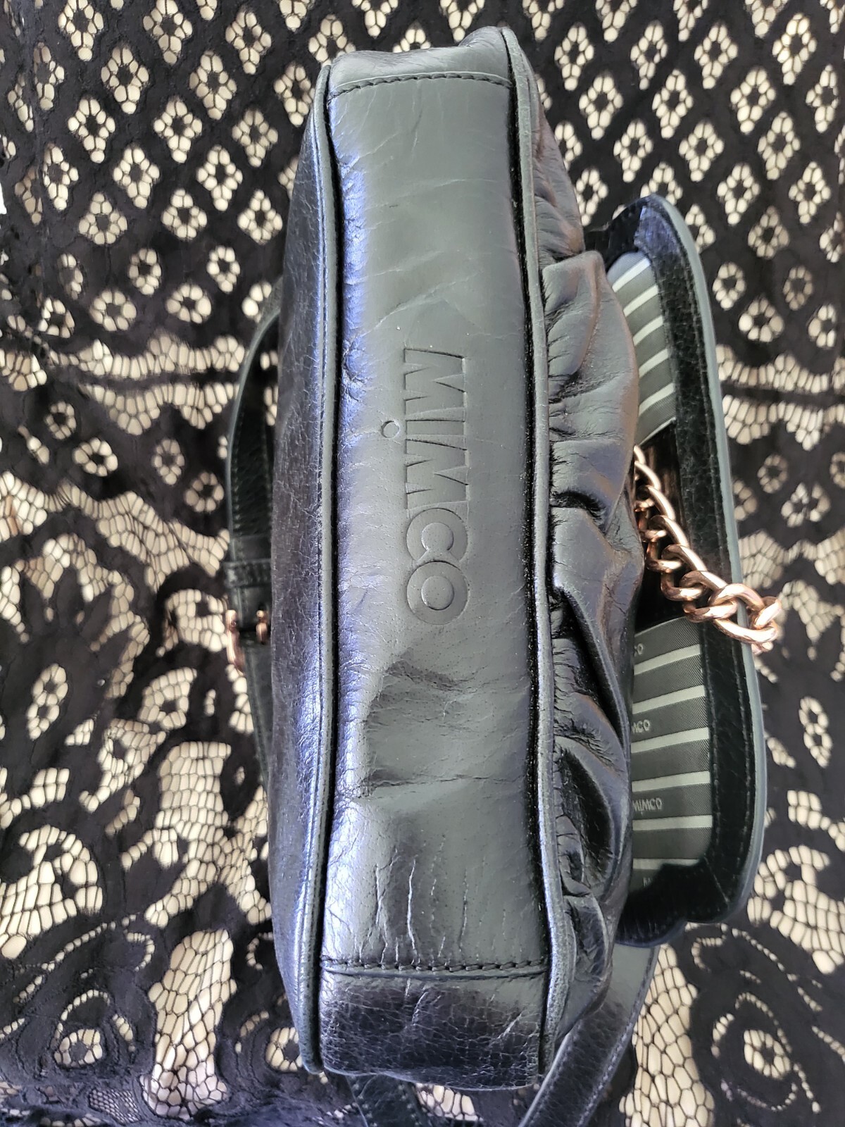 MIMCO BAG PREOWNED LEATHER BLACK EXCELLENT CONDITION eBay