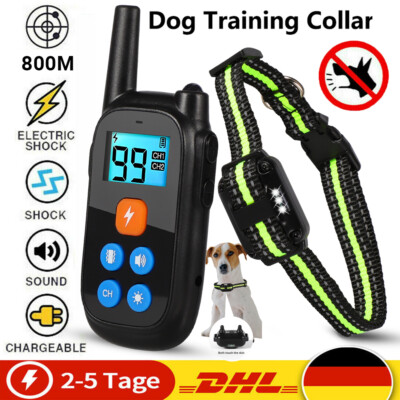 800M Remote Electric Pet Dog Training Collar Shock Anti Bark Rechargeable LCD