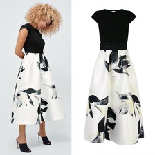 coast ivory floral print skirt dress