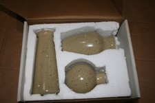 CERAMIC VASE SET OF 3 LIGHT YELLOW