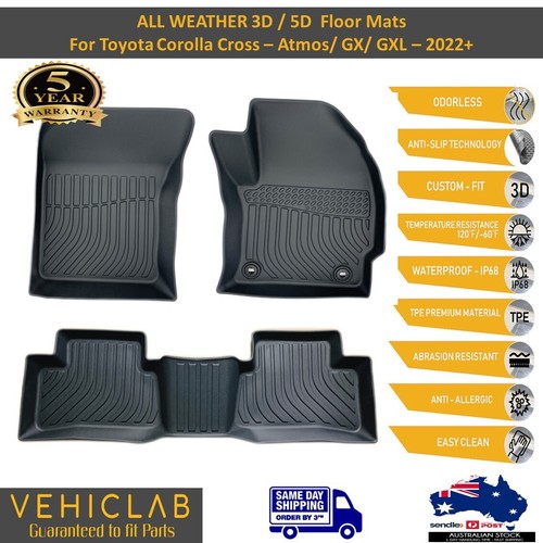 Tappetini Auto TPE Per Toyota Corolla 2008-2013 - Stampo Laser 3D Antiscivolo - 3