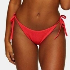 Topshop Women s Size 10 Red Crinkle High Rise...