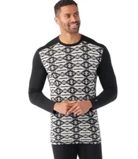 $115 Smartwool Men's Classic Base Layer Merino Crew - Black Clouds - Medium -NEW