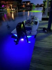 BLUE BTY UNDERWATER BOAT DRAIN PLUG LIGHT 1200 LUMEN  -  MADE IN THE USA!!