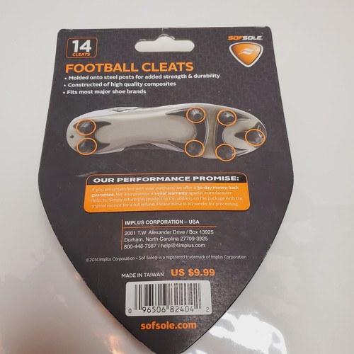 Sof Sole Football Cleats 1/2" Steel Tip, Incl. 14 Cleats & Wrench - Picture 2 of 3