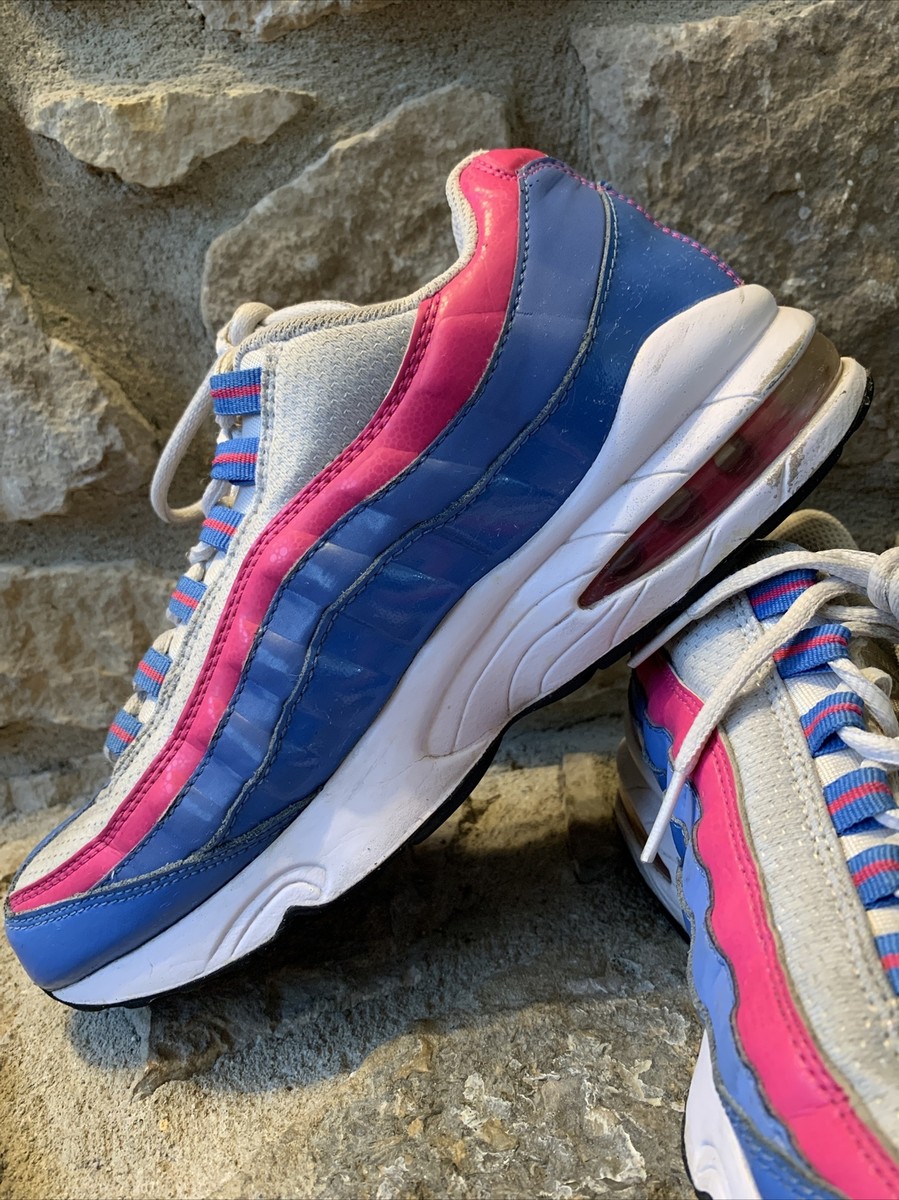 Nike Air Max 95 SE White Pink Blue Platinum Youth Size 7Y Running
