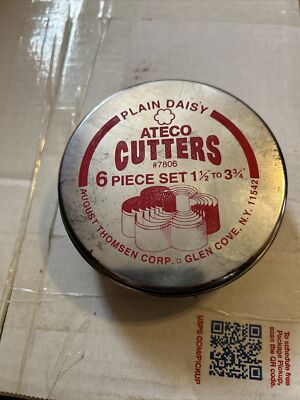Ateco PLAIN DAISY Cutters, Stainless Steel, 6 Pc. Set :Sizes 1 1/2'' 3 3/4'' #7806