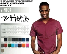 6 PACK SHAKA WEAR MENS V-NECK T-SHIRT ANY COLOR FREE SHIPPING SM-7X