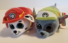 Ty Teeny Tys lot of 2 Paw Patrol: 4" Rocky  Marshall Firefighter, plush