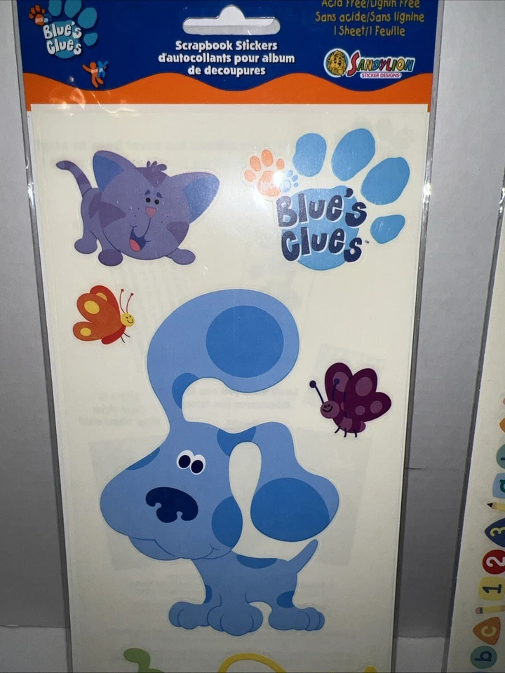 Juego de 2 pegatinas vintage Sandylion Blues Clues 2003 selladas Foto 3 de 4