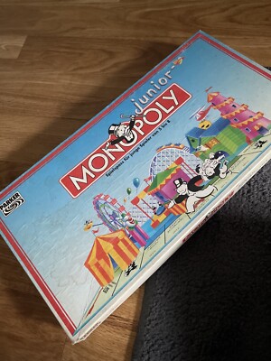Monopoly Junior DM-Edition Brettspiel Parker 1992 Vintage guter Zustand