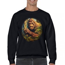 Bigfoot in the Woods Crewneck Sweatshirt Funny Sasquatch Hide and Seek Champ