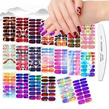  280 Pieces 20 Sheets Full Wrap Marble Nail Polish Strips Aurora Nail Wraps-03