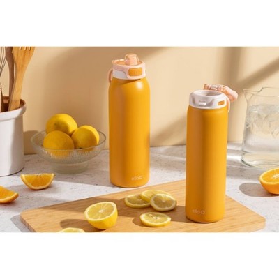 Ello Pop and Fill 32oz Insulated Bottle   Golden Orange, Leakproof