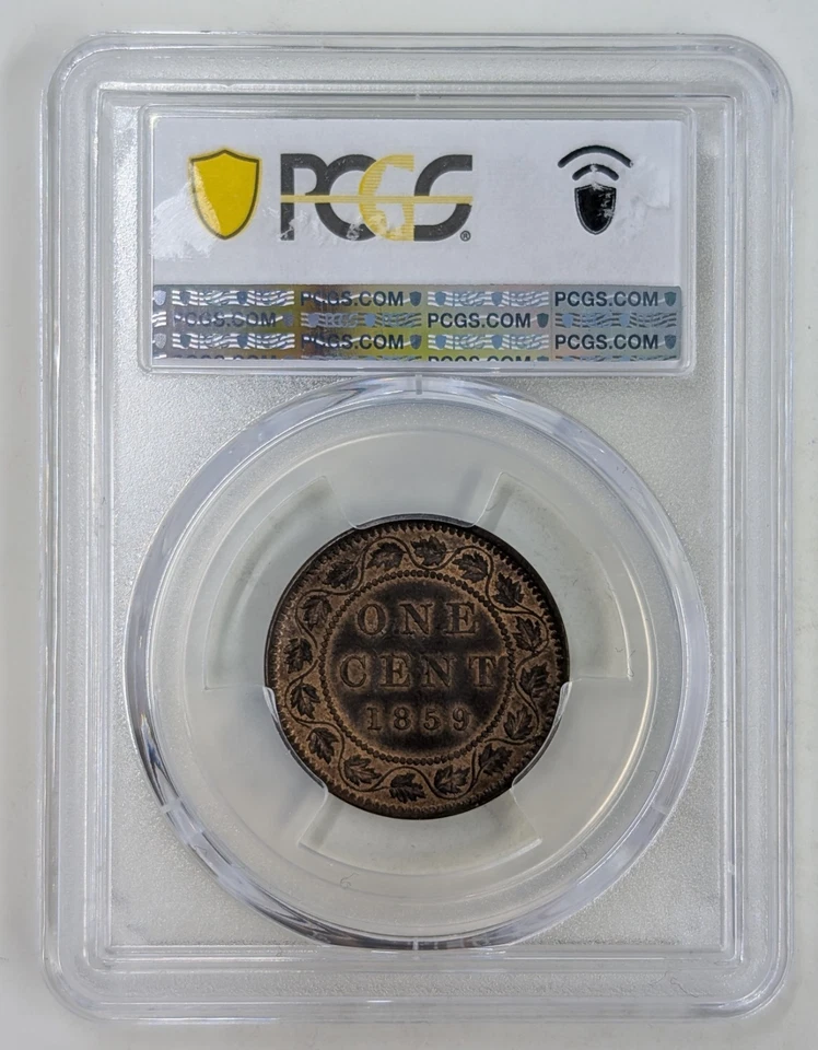 1859 Narrow 9 Canada Large Cent PCGS MS62 RB - Image 4 of 4