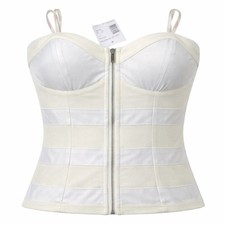 Guess Strapless Corset Top Size L Light Blue Satin Bustier