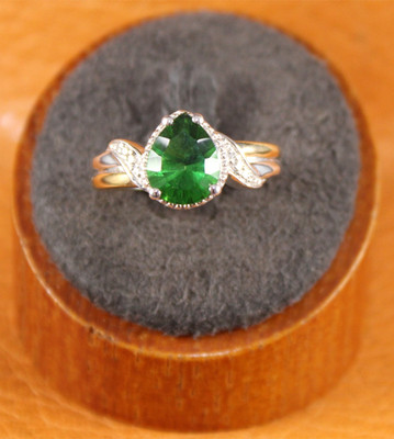 Radiant Treasure Helenit & Diamant Ring Sterlingsilber 7 von BRADFORD EXCHANGE