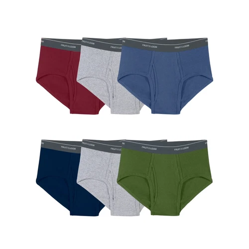 MENS Fruit of the Loom® Color BRIEFS UNDERWEAR Men S M L 2XL 3X 3 or 6 Pack