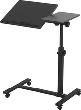 Overbed Bedside Desk Mobile Rolling Laptop Stand Tilting Overbed Table with Whee