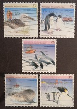 Antarctic Aatl76a-e Used 1988 Wildlife Birds Penguins Dolphins Set Antarctic Aatl76a-e Used 1988 Wildlife Birds Penguins Dolphins Set