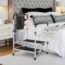 2-Step Stool with Handle, Adjustable Height 8.5–16.5", Non-Skid Surface, 440lb