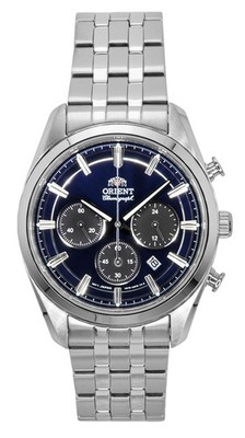 Orient Contemporary Chronograph Navy Blue Dial Quartz RA-TX0303L Mens Watch