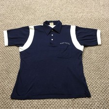 Vintage Hilton Bowling Camp Shirt Mens Medium Blue Gilbert Electric 70s USA