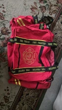 FIREFIGHTER TURNOUT JUMBO GEAR BAG WITH STRAP AND SCREEN VENT WINDOW