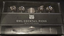 New Stainless Steel Owl Cocktail Picks Set Of...