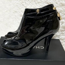 Louis Vuitton Stivaletti Corti EU 36.5 US 6.5 Pelle Verniciata Nero Usato Italia
