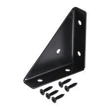 Corner Brackets 66mmx66mm Cold Laminated Steel Braces Join Support Black 4Pcs