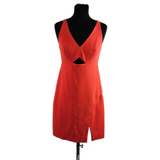 Halston Heritage Women's Orange Sleeveless Dress Size 2 / UK 6