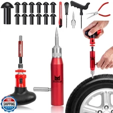 Richcat Tubeless Tire Puncture Repair Kit with Mushroom Plug, Repairs punctur