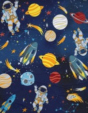 B1 - SPACE THEMED - Childrens Kids Girls Boys SMALL Blanket - 100cm x 70cm